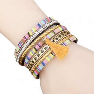 Armband-kristal-leder-band-Grijs